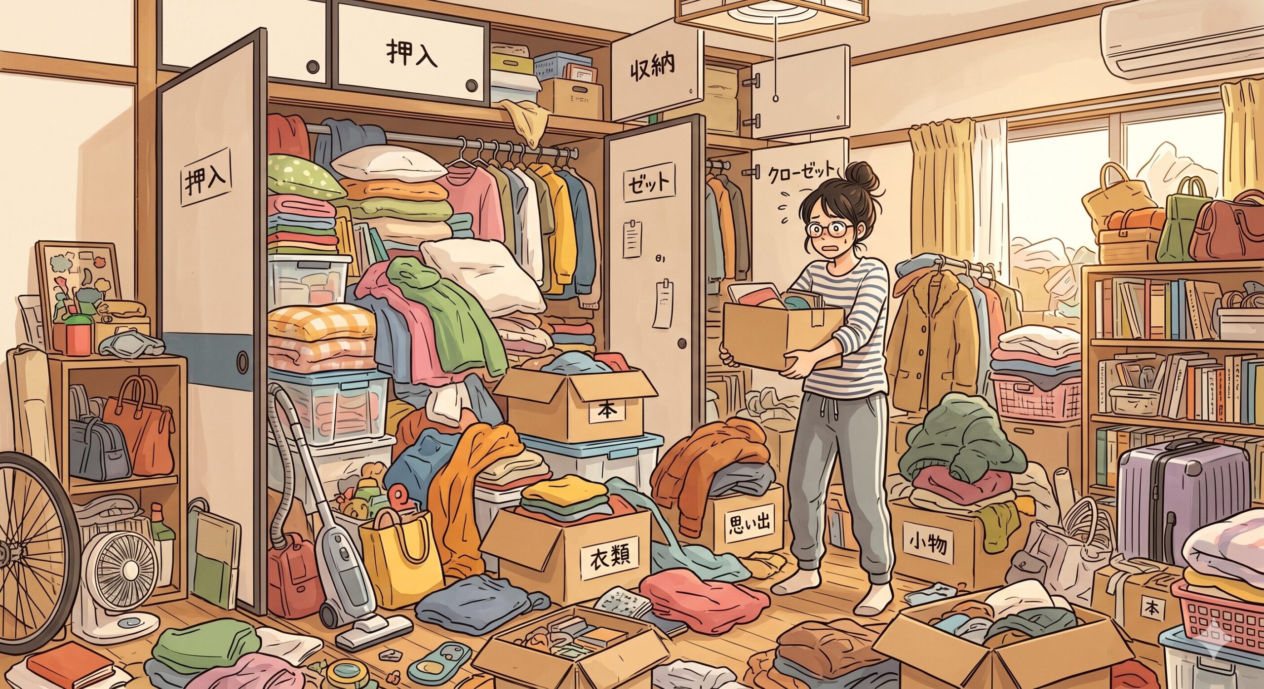 荷物で溢れている