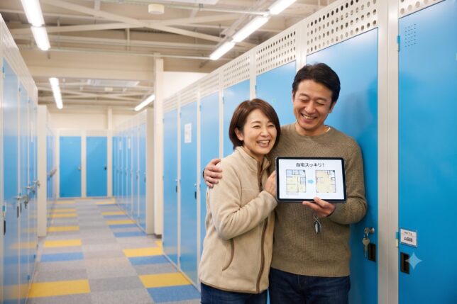トランクルームを活用して喜んでいる夫婦