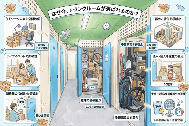 なぜ、今トランクルームが選ばれるのか？